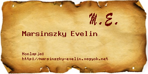 Marsinszky Evelin névjegykártya